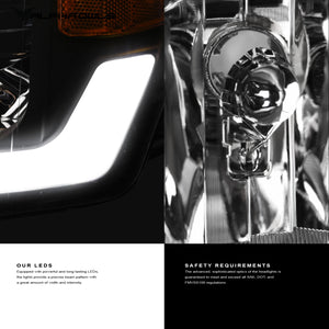 Alpha Owls 2001-2006 GMC Sierra 2500/3500 LM Series Headlights (Crystal Headlights Black housing w/ LumenX Light Bar)