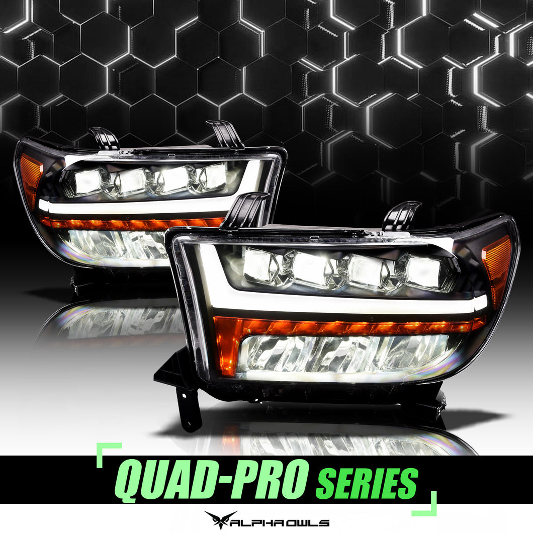 Alpha Owls 2008-2015 Toyota Sequoia Quad-Pro Series LED Projector Headlights