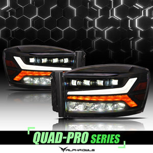 Alpha Owls 2006-2009 Dodge Ram 2500/3500 Quad-Pro Series LED Projector Headlights