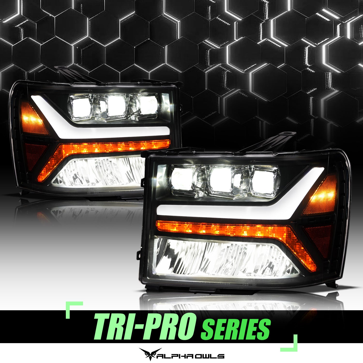 パーツ owl Alpha Owls 2007-2013 GMC Sierra 1500 Tri-Pro Series LED
