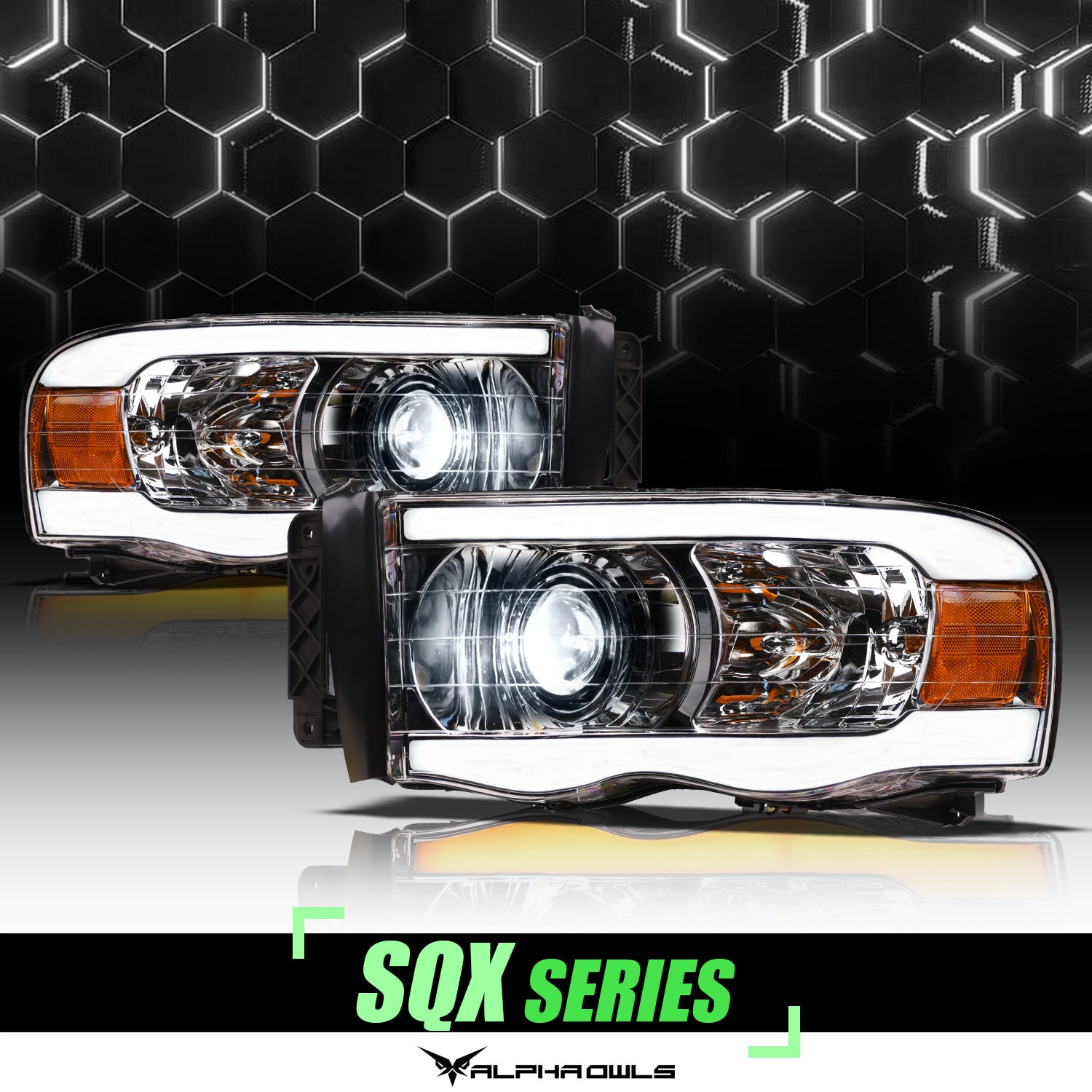 2002-2005 Dodge RAM 1500/ 2003-2005 RAM 2500 3500 Dual Halo Projector Headlights (Matte Black Housing/Clear Lens) - Spec-D Tuning 2002-2005 Dodge RAM 1500/ 2003-2005 RAM 2500 3500 Dual Halo Projector Headlights (Matte Black Housing/Clear Lens) - Spec-D Tuning