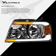 Alpha Owls 2004-2008 Ford F-150 SQ Series Headlights (Crystal Headlights Chrome housing w/ Sequential Signal/LumenX Light Bar)