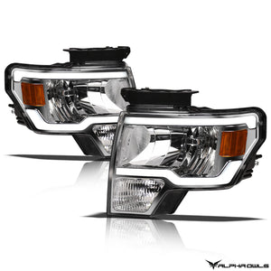 Alpha Owls 2009-2004 Ford F-150 (Excl. Models w/ factory Xenon) LM Series Headlights (Crystal Headlights Chrome housing w/ LumenX Light Bar)