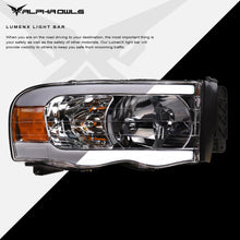 Alpha Owls 2002-2005 Dodge Ram 1500 LM Series Headlights (Crystal Headlights Chrome housing w/ LumenX Light Bar)