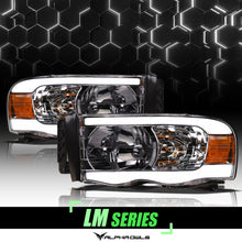 Alpha Owls 2002-2005 Dodge Ram 1500 LM Series Headlights (Crystal Headlights Chrome housing w/ LumenX Light Bar)
