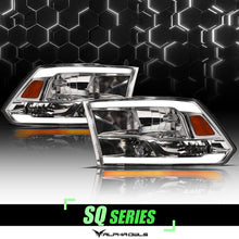 Alpha Owls 2009-2018 Dodge Ram 1500 SQ Series Headlights (Crystal Headlights Chrome housing w/ Sequential Signal/LumenX Light Bar)