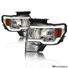 Alpha Owls 2009-2014 Ford F-150 (Excl. Models w/ factory Xenon) LMP Series Projector Headlights (Halogen Projector Chrome housing w/ LumenX Light Bar)