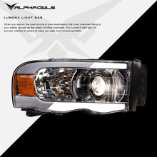 Alpha Owls 2002-2005 Dodge Ram 1500 LMP Series Projector Headlights (Halogen Projector Chrome housing w/ LumenX Light Bar)