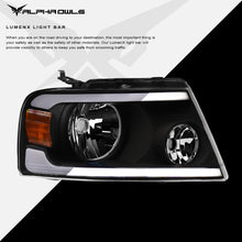 Alpha Owls 2004-2008 Ford F-150 LM Series Headlights (Crystal Headlights Black housing w/ LumenX Light Bar)