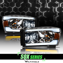 Alpha Owls 2006-2008 Dodge Ram 1500 SQX Series LED Projector Headlights (LED Projector Chrome housing w/ Sequential Signal/LumenX Light Bar)