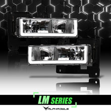 Alpha Owls 1988-1998 GMC C-Series 1500 LM Series Headlights (Crystal Headlights Chrome housing w/ LumenX Light Bar)