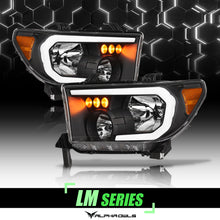 Alpha Owls 2008-2015 Toyota Sequoia LM Series Headlights (Crystal Headlights Black housing w/ LumenX Light Bar)