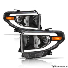 Alpha Owls 2014-2021 Toyota Tundra LM Series Headlights (Crystal Headlights Black housing w/ LumenX Light Bar)