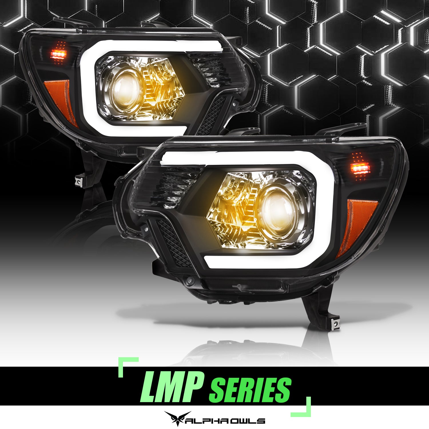 ZMAUTOPARTS Mono-Eye LED DRL Chrome Projector Headlight Lamp with