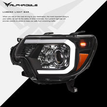 Alpha Owls 2012-2015 Toyota Tacoma LMP Series Headlights (Halogen Projector Black housing w/ LumenX Light Bar)